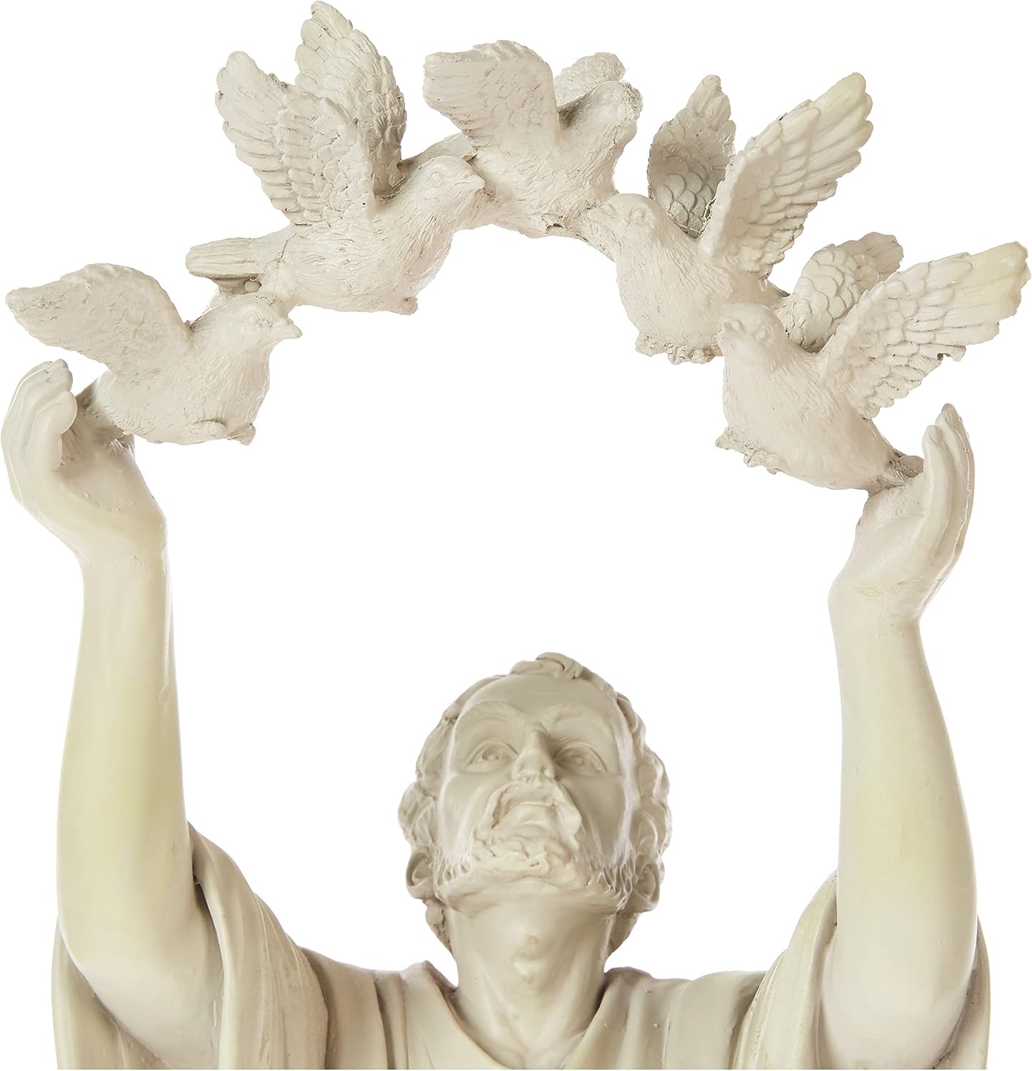 Design Toscano Francis of Assisi Blessing Religious Garden Decor Statue with Bird Bath Feeder, 19 inches Tall, Cast Stone Resin, Gray Stone Finish