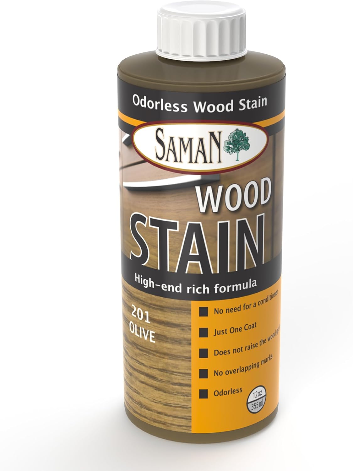 SamaN Interior Water Based Wood Stain - Natural Stain for Furniture, Moldings, Wood Paneling, Cabinets (Antique Walnut TEW-212-12, 12 oz)