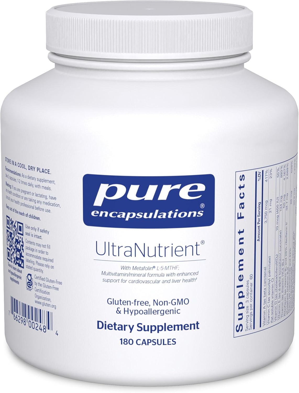 Pure Encapsulations UltraNutrient - Minerals & Multivitamins - Supports Liver & Heart Health* - Supplement for Antioxidants - with Vitamin C, CoQ10 - Non-GMO * Gluten-Free - 90 Capsules | Minerals and Multivitamins, Supports Liver and Heart Health*, Supp…