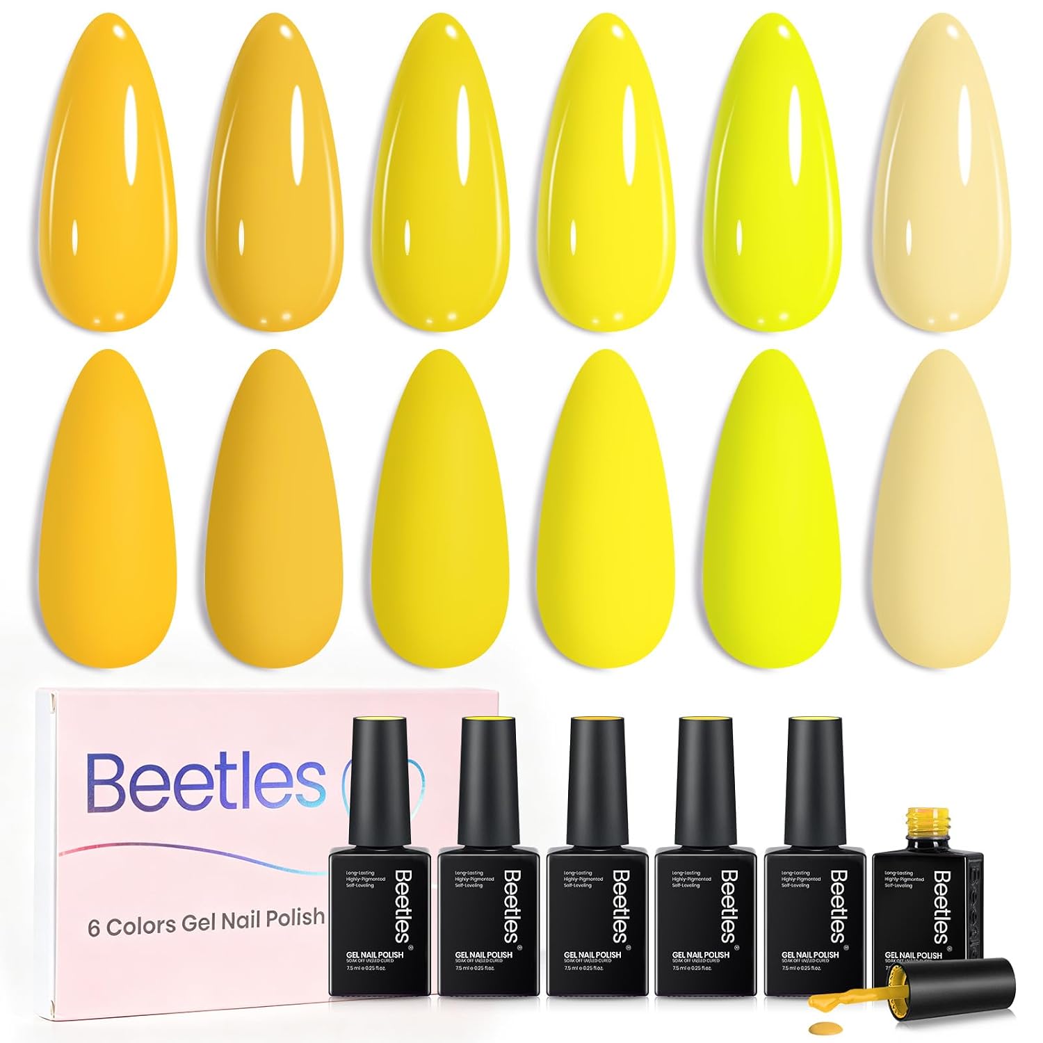 Beetles Green Gel Polish Set, 6 Colors Misty Forest Collection