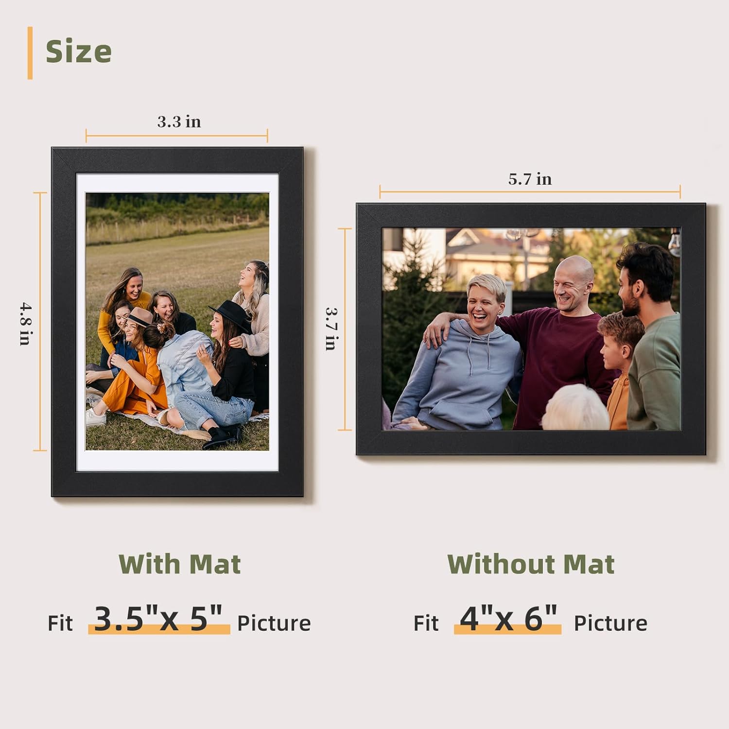 HappyHapi 8x10 Picture Frame Set of 6, Wall or Tabletop Display, White