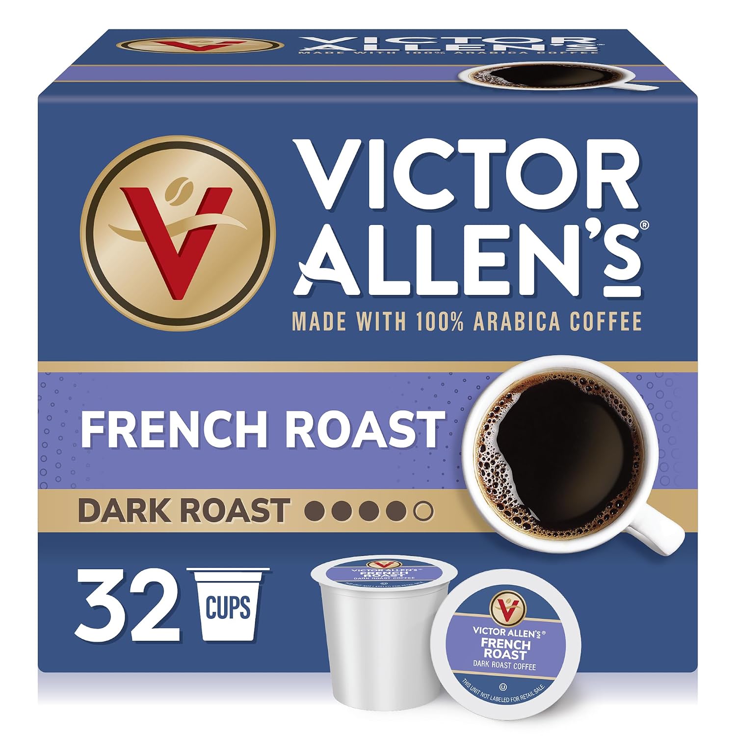 Victor Allen's Coffee Donut Shop Blend, Medium Roast, 80 Count, Single Serve Coffee Pods for Keurig K-Cup Brewers | 100% Arabica beans, Compatible with all K-Cup brewers, Kosher-OU (Pareve), 90-150mg caffeine per serving