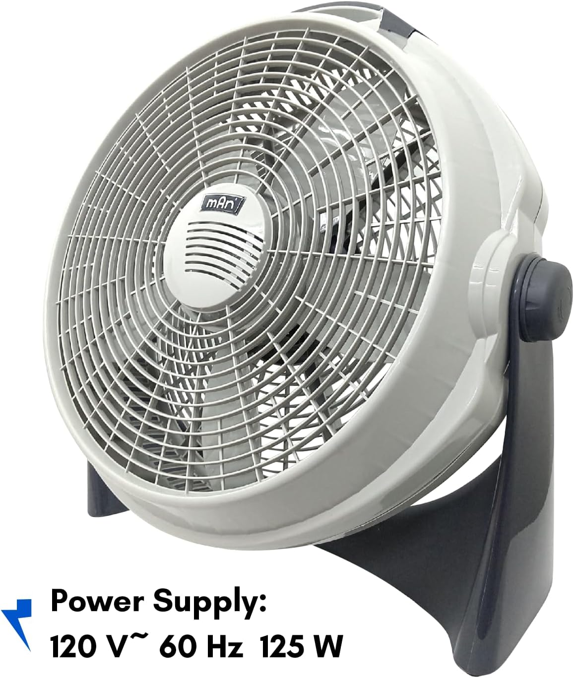 MAN High Velocity Floor Fan 20 Inch, 3600 CFM 3-Speed Air Circulator with Adjustable Tilt, Powerful Cooling for Garage, Home, Gym, Shop & Office