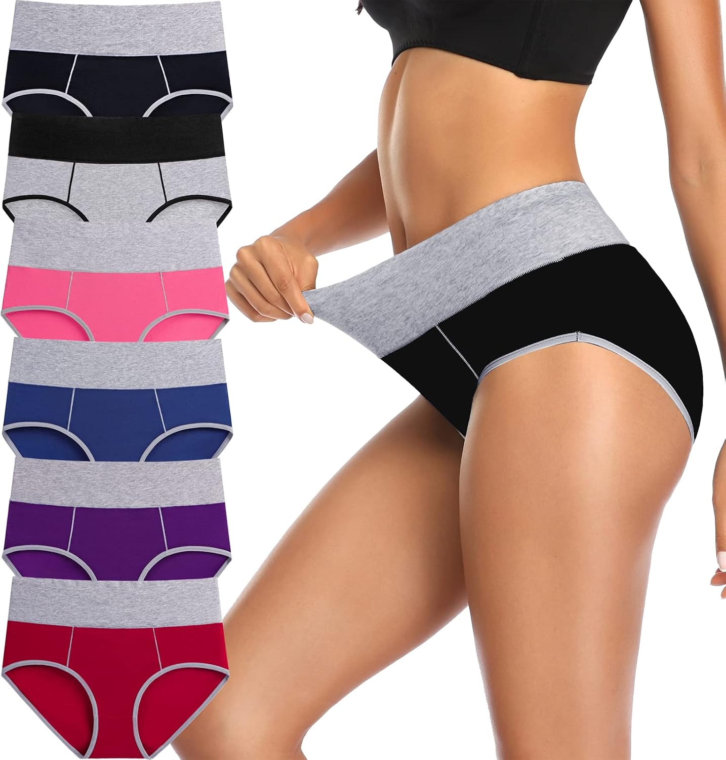 Annenmy Postpartum Underwear Women High Waisted Cotton Underwear Breathable C Section Panties Tummy Control Briefs
