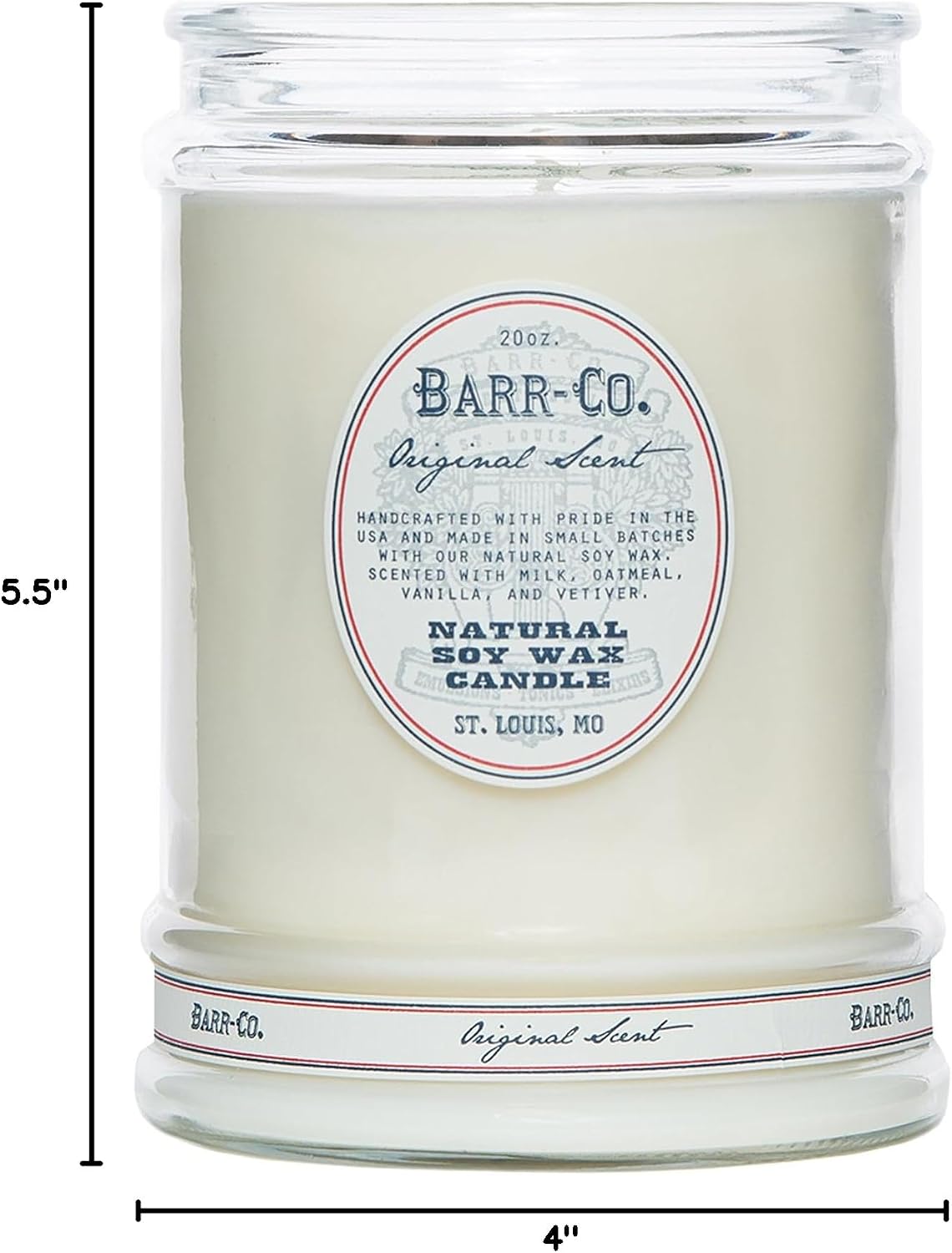 Barr-Co. Fir & Grapefruit Glass Tumbler Candle, 20 oz | Woody Citrus Scent, Long Burning Soy Wax Candle, Scented Candles for Home, Bathroom & Office, 120-Hour Burn Time