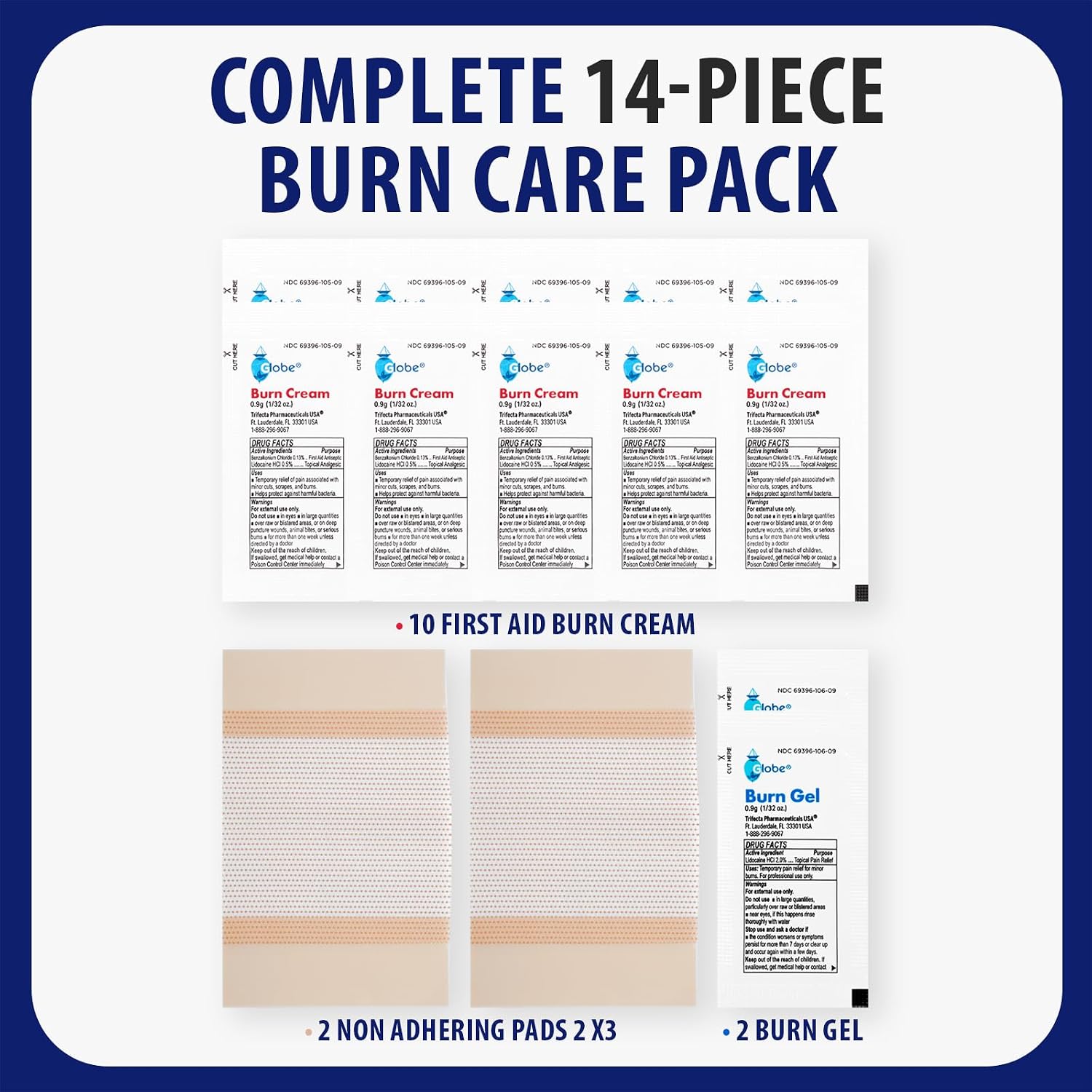 MFASCO Antiseptic Wound Care Travel Pack | 39 Piece First Aid Kit Refill | BZK, Antiseptic Wipes, Sting Relief, Wound Ointment | Essential First Aid Supplies | Refill Personal First Aid Kits