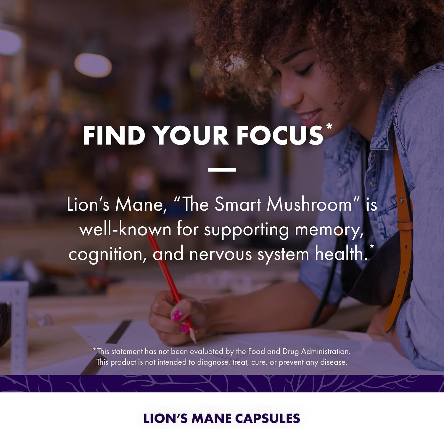 Host Defense Mushrooms Lion's Mane - Brain Health Support Supplement for Focus & Memory Function - Immune & Nervous System Support Supplement- 30 Capsules