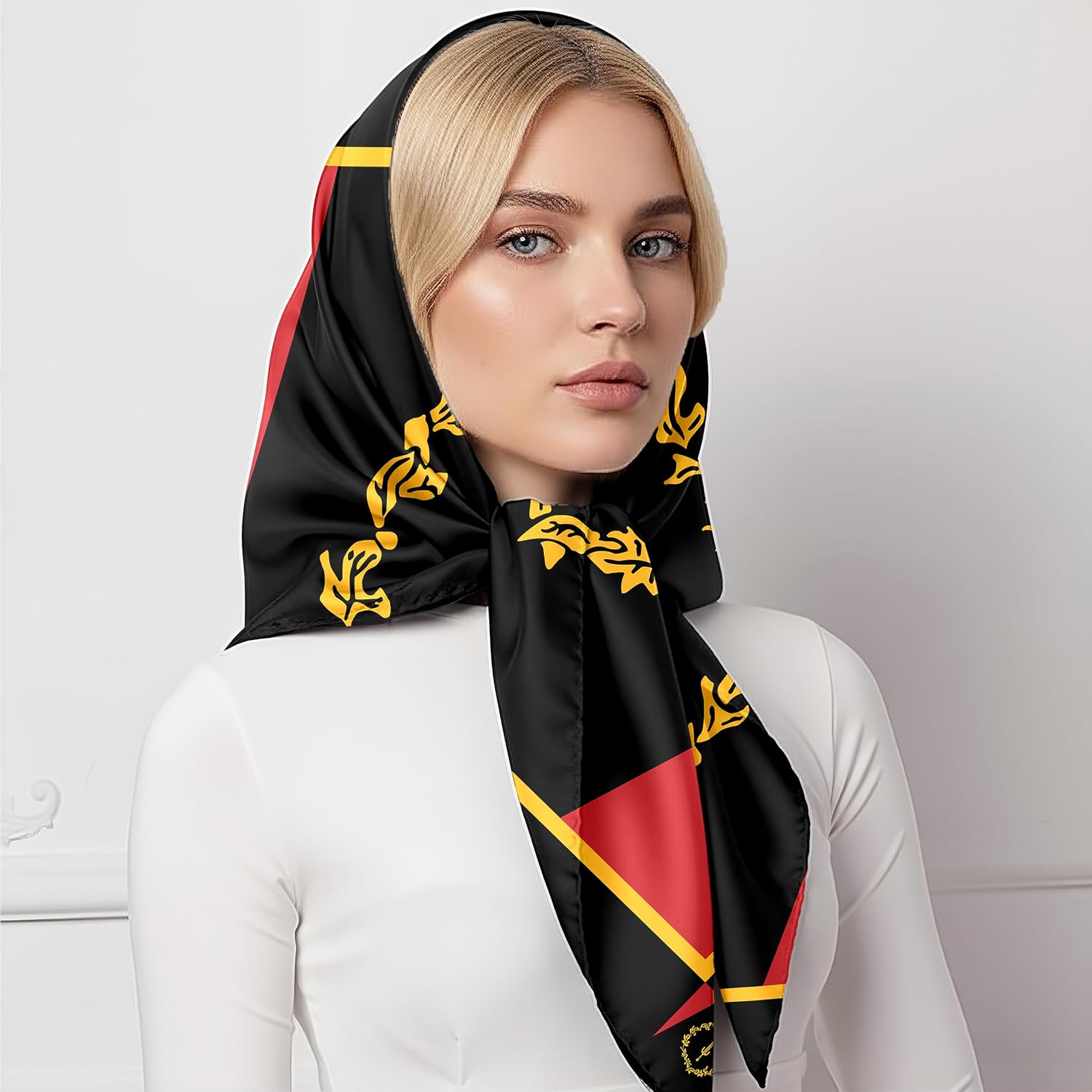 Fashion Bandana Women,Flag Silk Scarf,27.5x27.5 Large Square bandanas,Satin Hair for Sleeping,Travel,for Gift