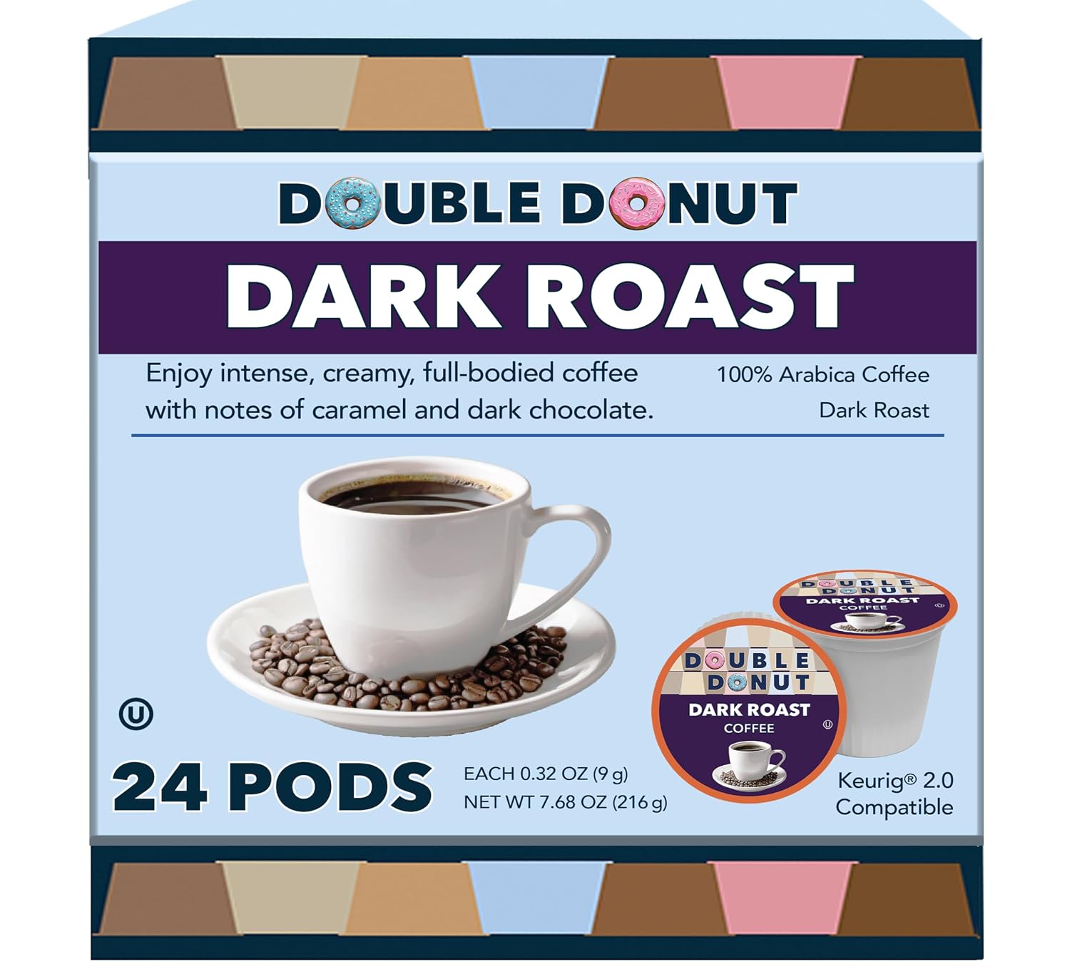 Double Donut Coffee Breakfast Blend Coffee Pods, Light Roast Coffee in Recyclable Single-Serve Pods for Keurig K Cups Brewer Machines, 80 Count Bulk Pack, original version