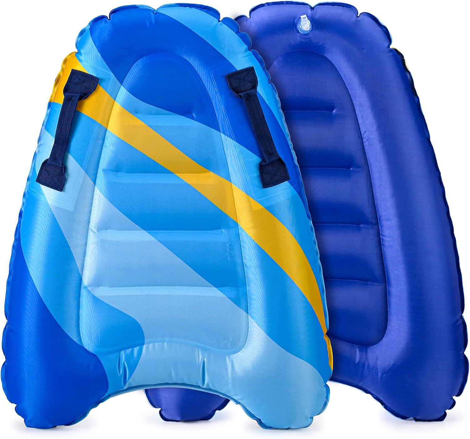 Inflatable Boogy Boards for Beach Travel Toys, 30” Cavas Slip Slide Water Park Body Surfing Board with Handles