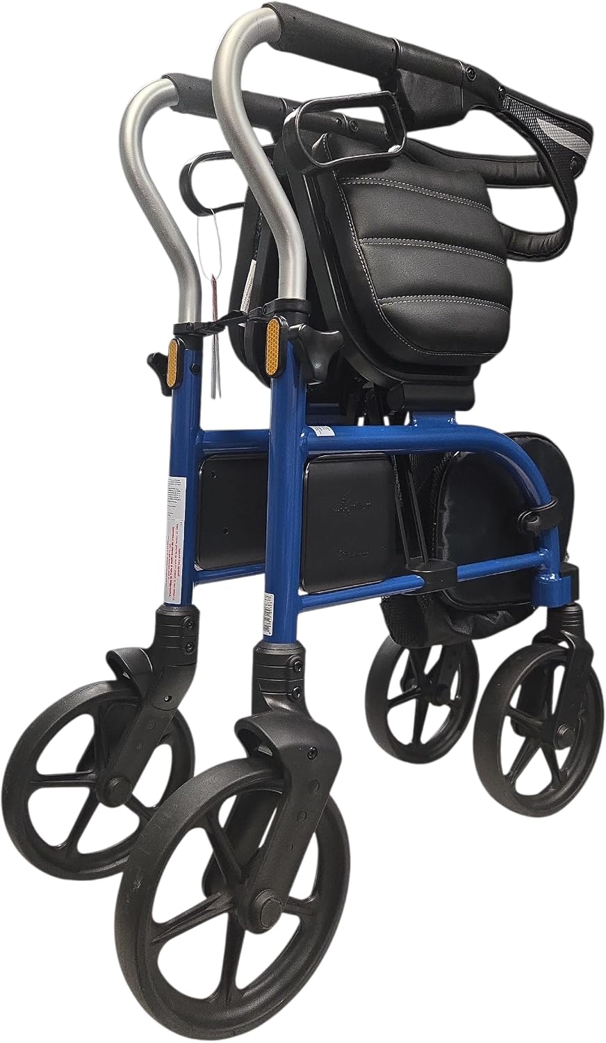 Evolution Trillium Lightweight Walker Rollator with Seat, Wheels, Brakes for Indoor, Outdoor Mobility, Regular Blue