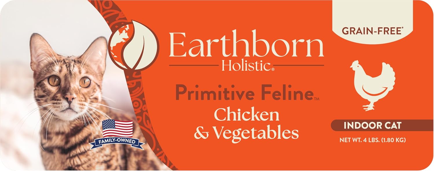 Earthborn Holistic Primitive Feline Grain-Free Dry Cat Food 4 Pound (Pack of 1)
