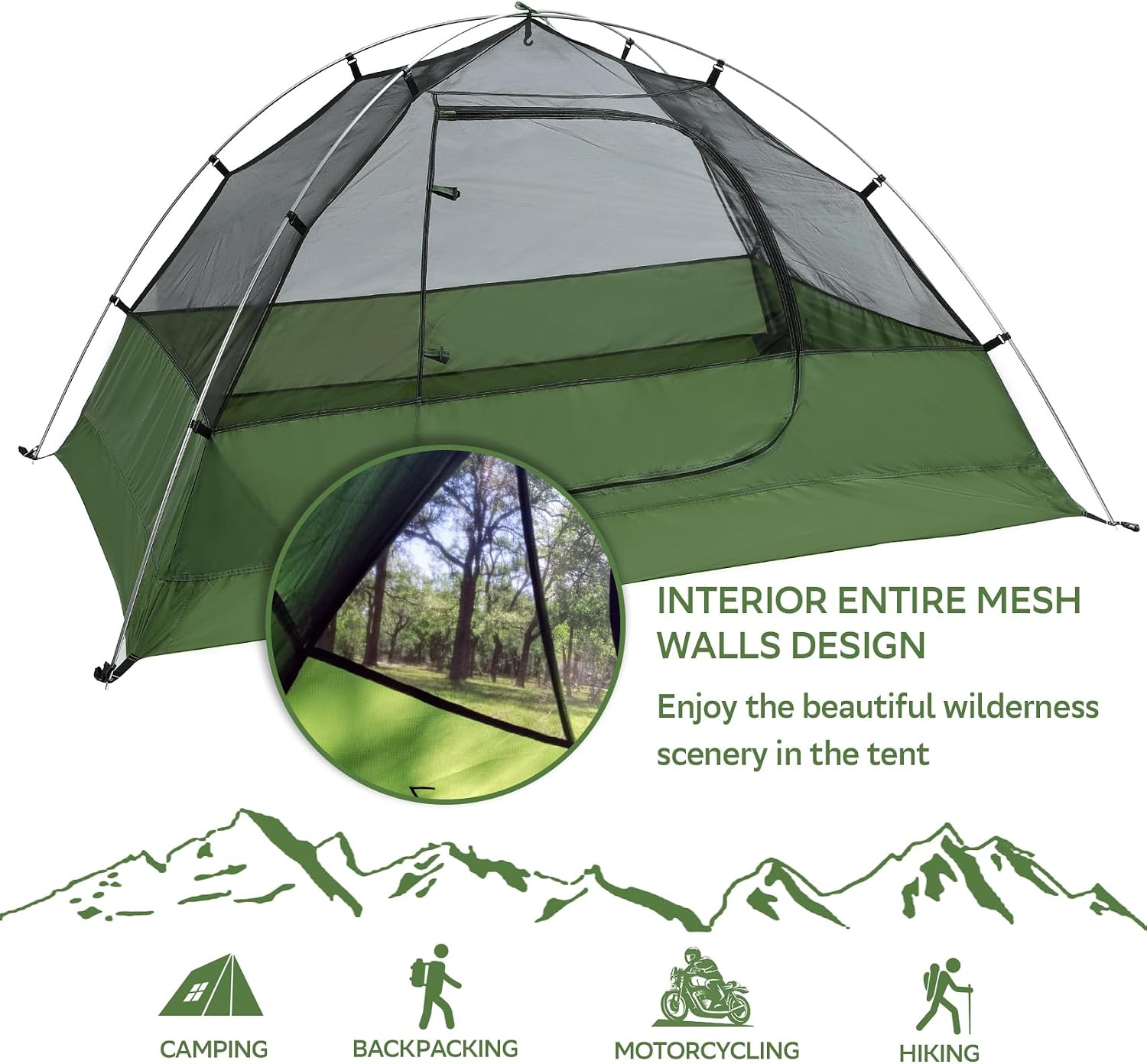 Clostnature 1/2/3/4 Person Lightweight Backpacking Tent, Easy Setup Tent