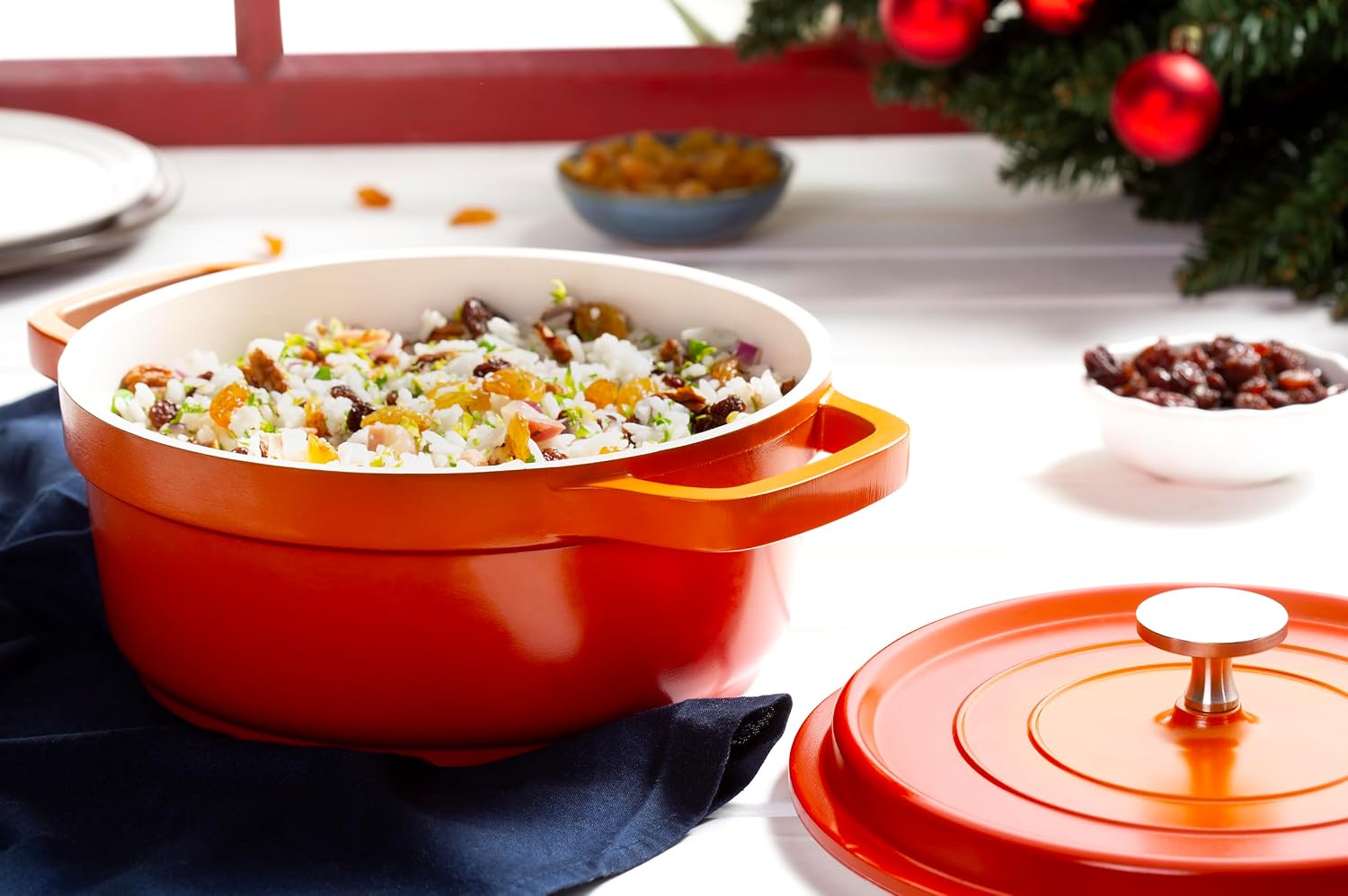 HERCULES Round Casserole, Orange, 10 X 11 inches, 4.3L, Herces Pa9000-24L,