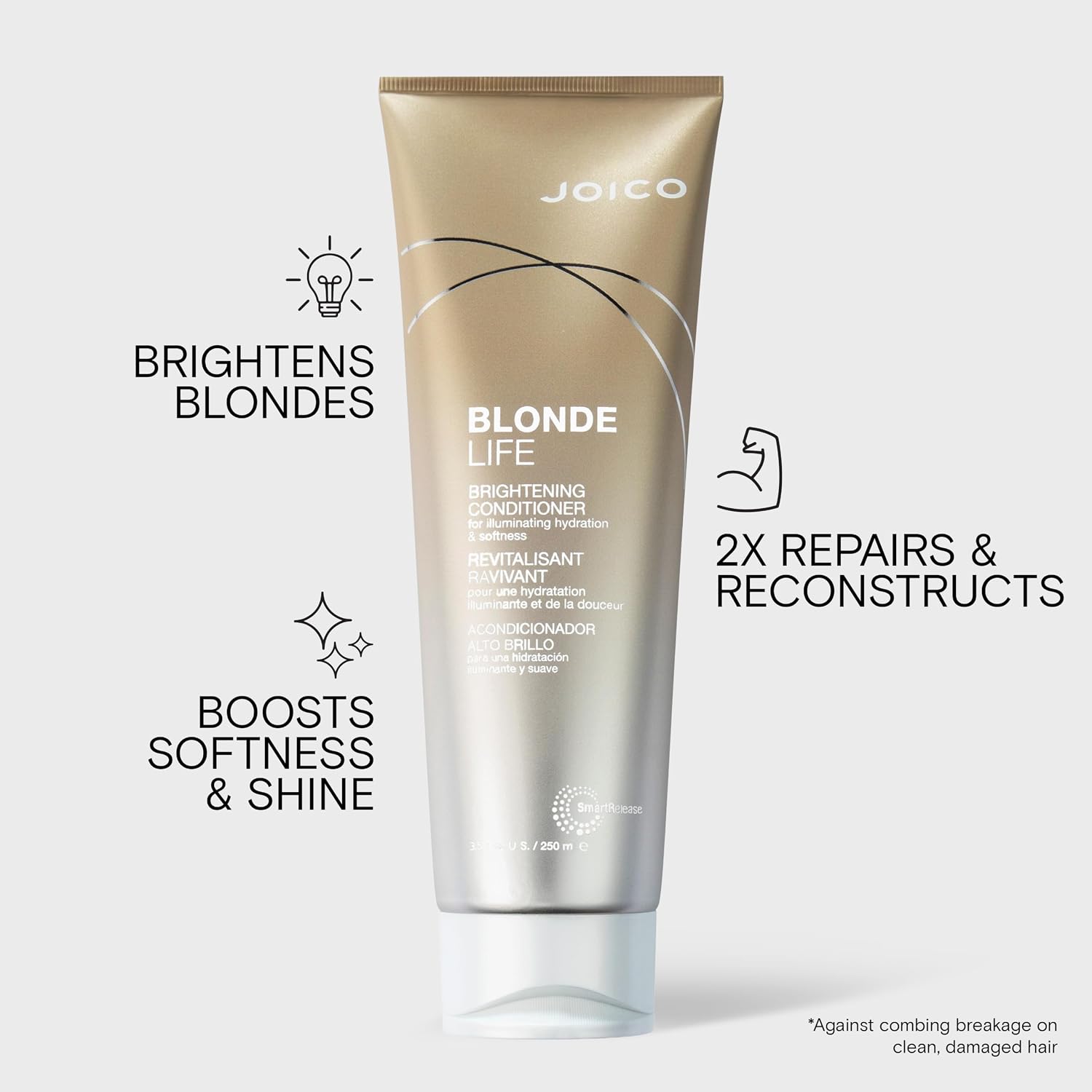Joico Blonde Life Brightening Conditioner | For Blonde Hair | Illuminate Hydration & Softness | Add Softness & Smoothness | Sulfate Free | With Monoi & Tamanu Oil