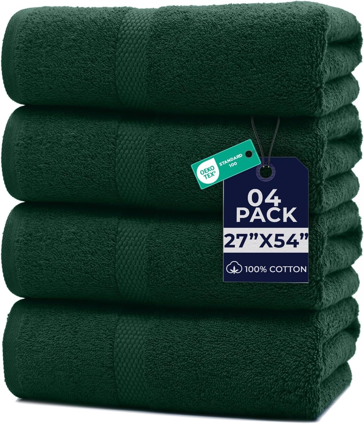 DAN RIVER 24 Pack Cotton Wash Cloths Set for Showering [12x12] White