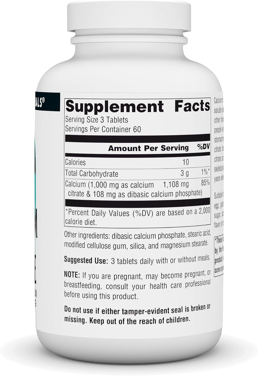 Source Naturals Calcium Citrate, 1,000 mg - 180 Tablets | 1,000 mg of calcium citrate per serving | Bone Support*