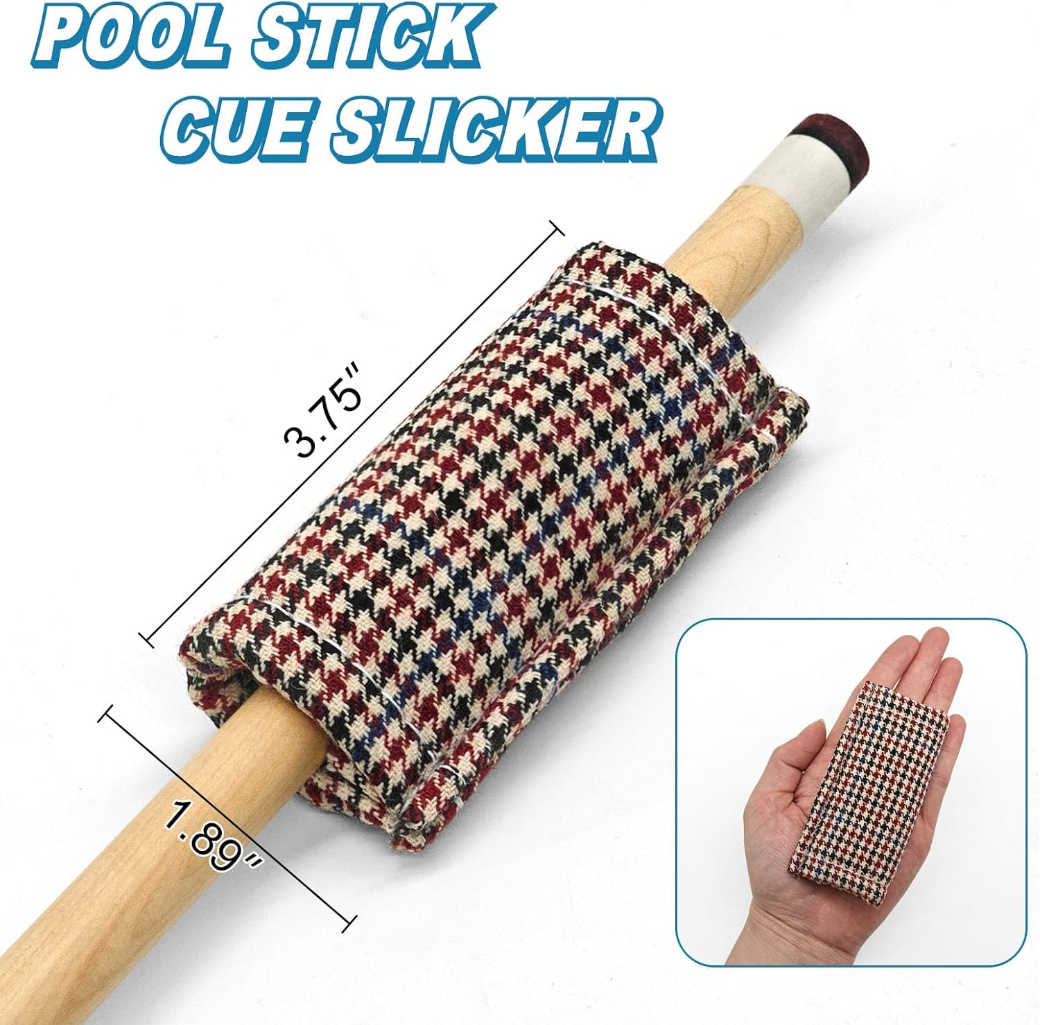 2 - Pack Billiard Cue Slicker - Pool Cue Shaft Cleaner Snooker Cleaning Cloth