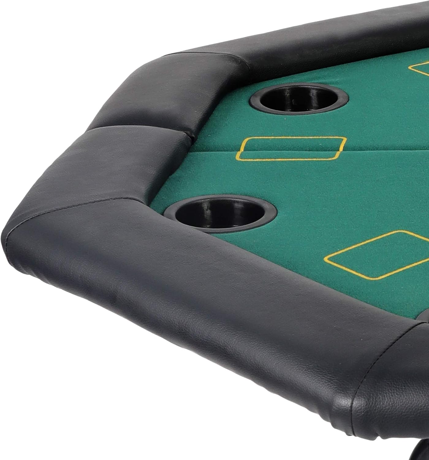 LUCKYERMORE Poker Table 8 Player 48” Octagon Folding Texas Poker Blackjack Game Table with Cup Holder