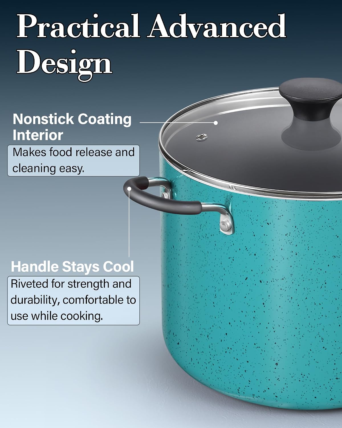 Cook N Home 10.5 Quart Non Stick Stock Pot with Lid, Large Pots for Cooking