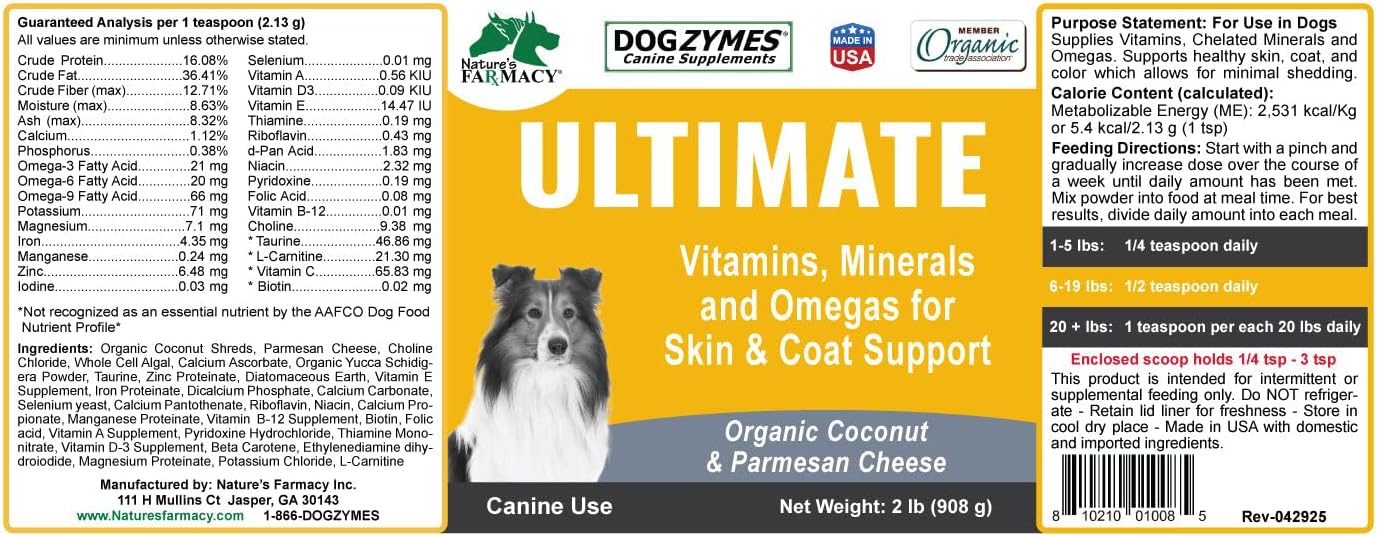 Dogzymes Ultimate Skin and Coat with Algal Oil and Organic Coconut (1 Pound)