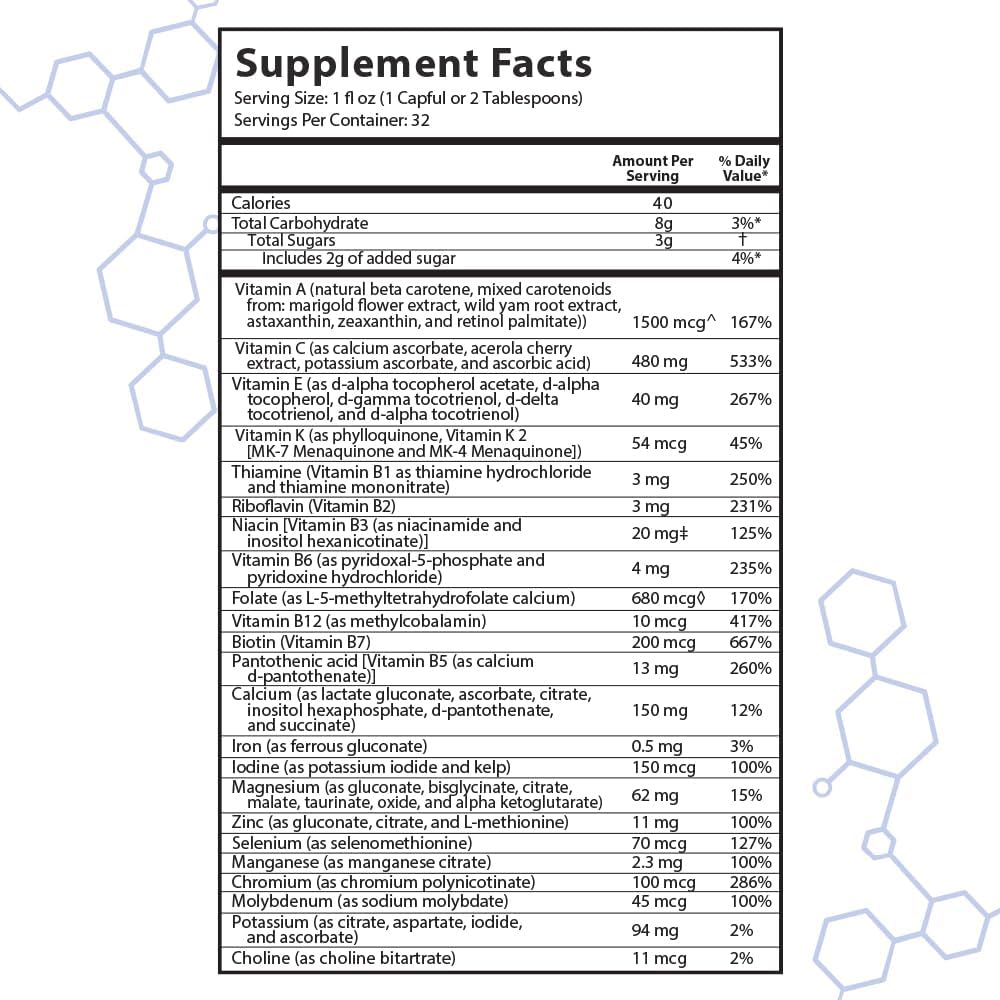 Drucker Labs Kids Liquid Multivitamin with 225+ Nutrients,32 fl oz | Drucker Labs intraKID Kids liquid Multivitamin with 225+ Nutrients,32 fl oz