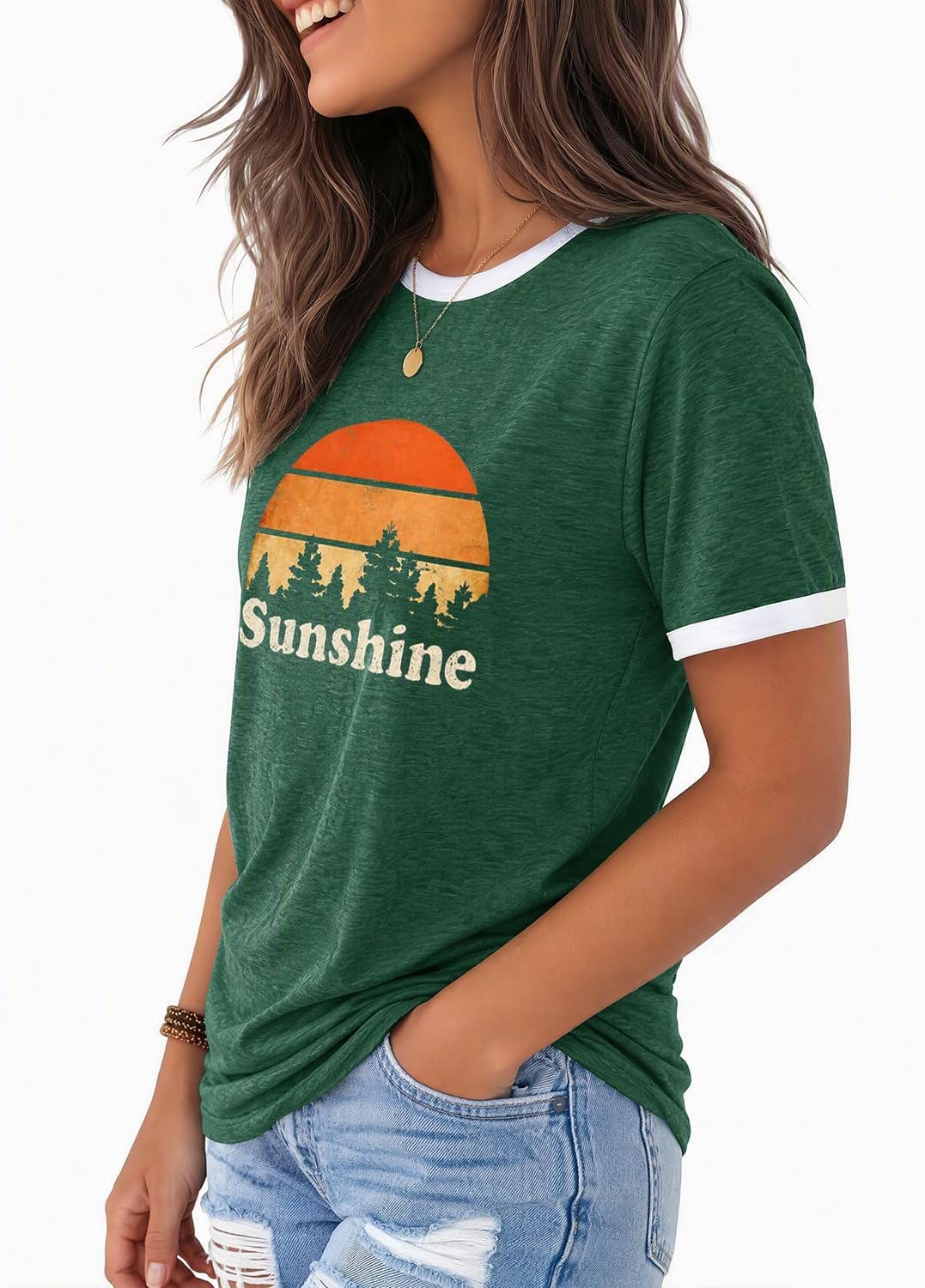 YEXIPO Graphic Tees for Women Short Sleeve Summer Tops Casual Cute T Shirts