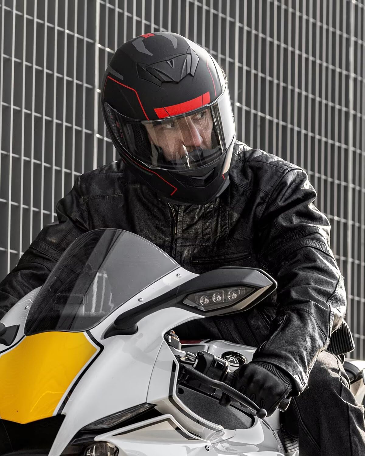 ILM Full Face Motorcycle Helmet for Motocross Street Bike DOT Certified 2 Visors Model-317(Gloss Black, L)