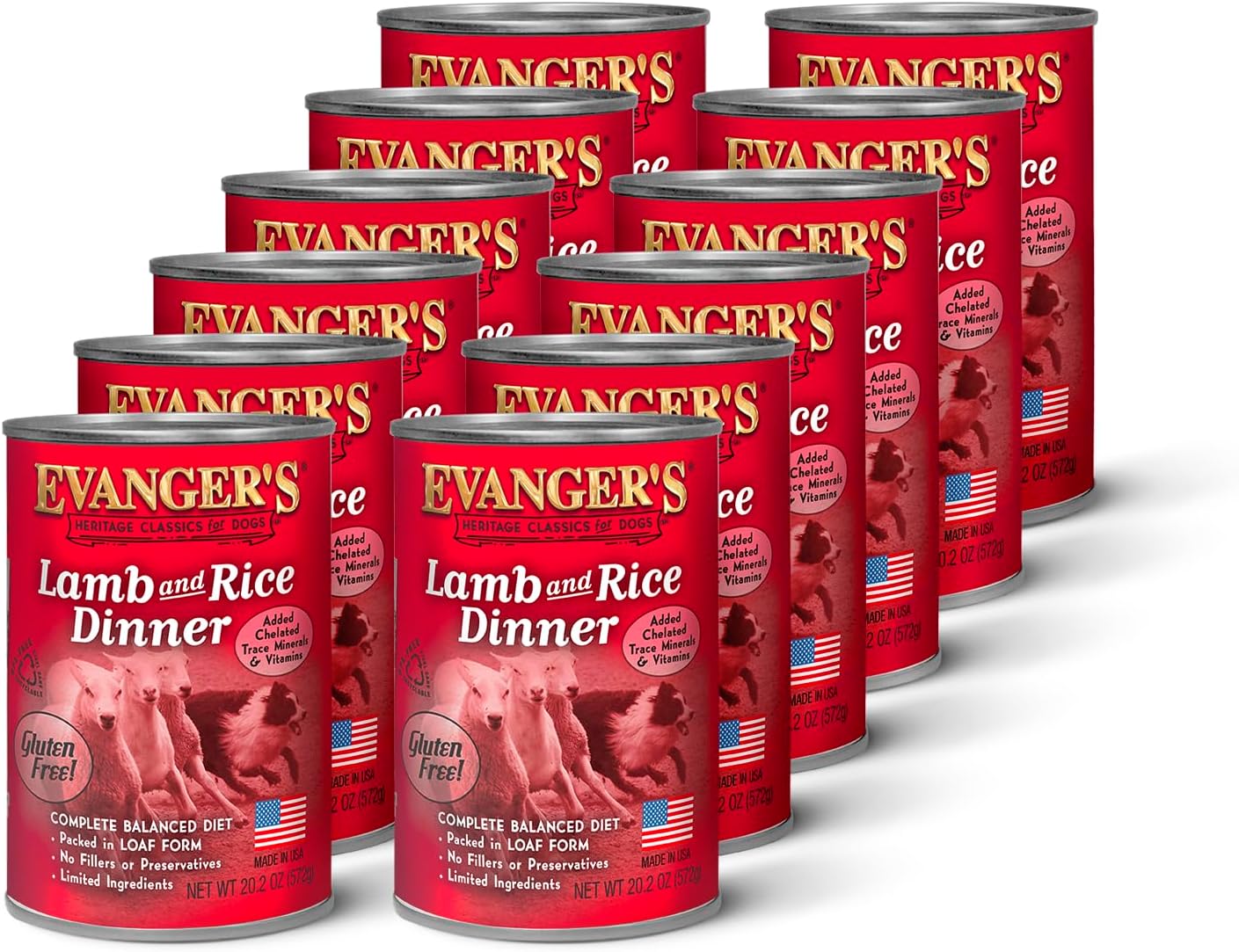 Evanger's Heritage Classic Puppy Food – 12 Count, 12.5 oz Each – Tasty Meat-Based Formula for Puppies & Underweight Dogs – Added Vitamins & Chelated Trace Minerals – Grain & Gluten Free