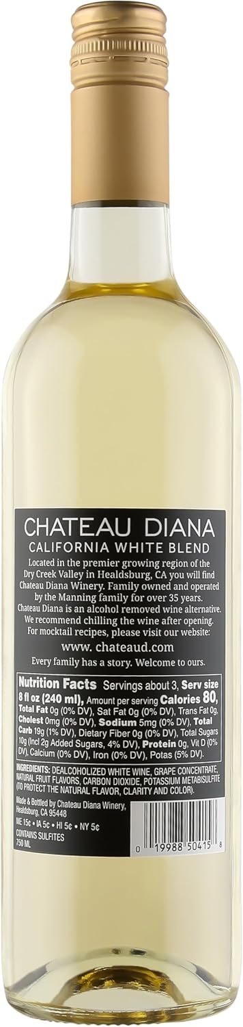 Chateau Diana Zero Alcohol Removed California White Blend (3, Chateau Diana Zero - Alcohol Removed White Blend - 3 Pack)