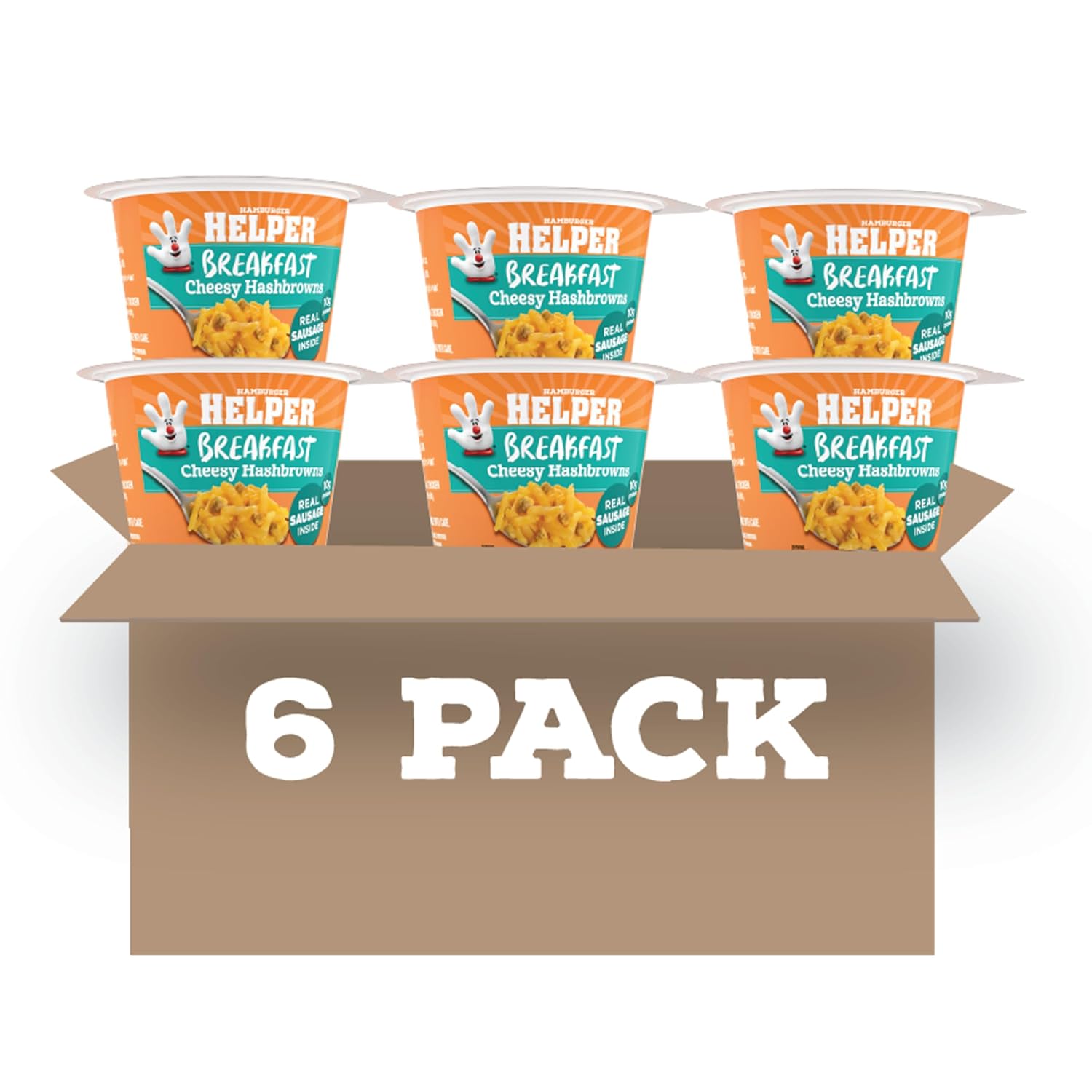 Hamburger Helper Beef Pasta Microwave Cup (2 oz - 6 Pack) No Artificial Flavors, Ready in 4 Minutes, Quick Meals for Midweek Dinners, Busy Evenings & Families On-the-Go