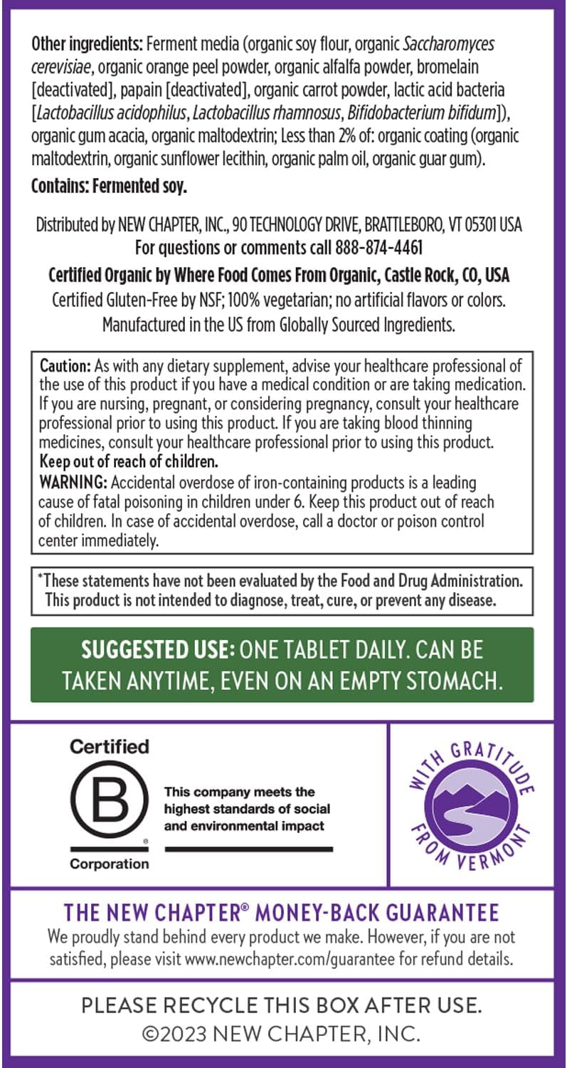 New Chapter Every Woman's One Daily Multivitamin - Bone, Energy & Immune Support* - Whole-Food Fermented Nutrients - No Added Sugar - Vegetarian & Gluten-Free - 72 Tablets