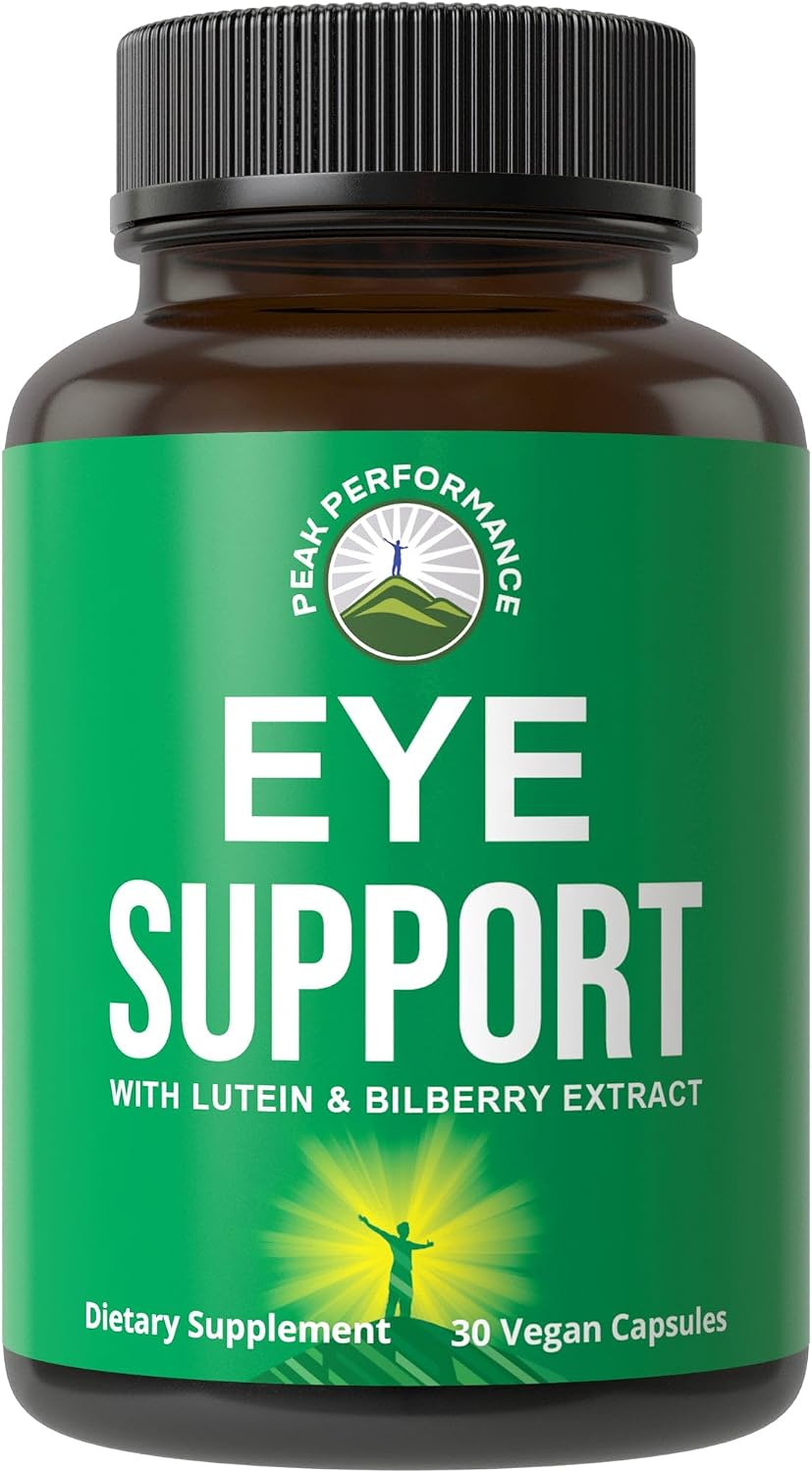 Eye Support Supplements | Macular Degeneration Vitamins with Astaxanthin | Lutein, Zeaxanthin, Carotenoids, Bilberry Extract | Capsules for Aging Eyes