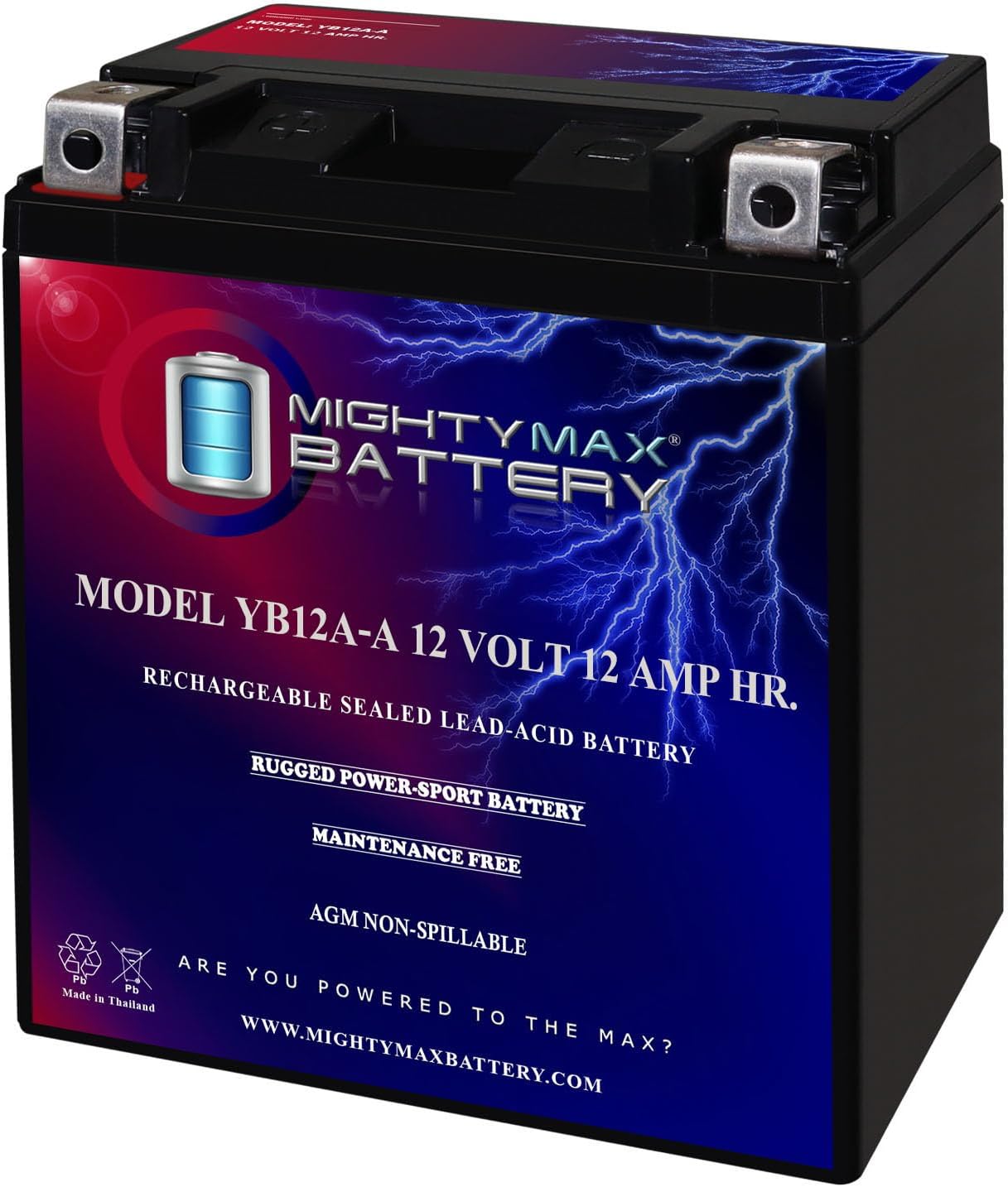 Mighty Max Battery YB14L-A2 -12 Volt 12 AH, 210 CCA, Rechargeable Maintenance Free SLA AGM Motorcycle Battery