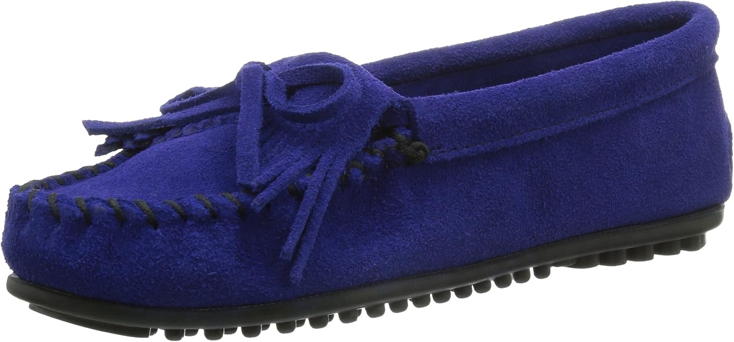 Minnetonka Women's Kilty Suede Hardsole Moccasin