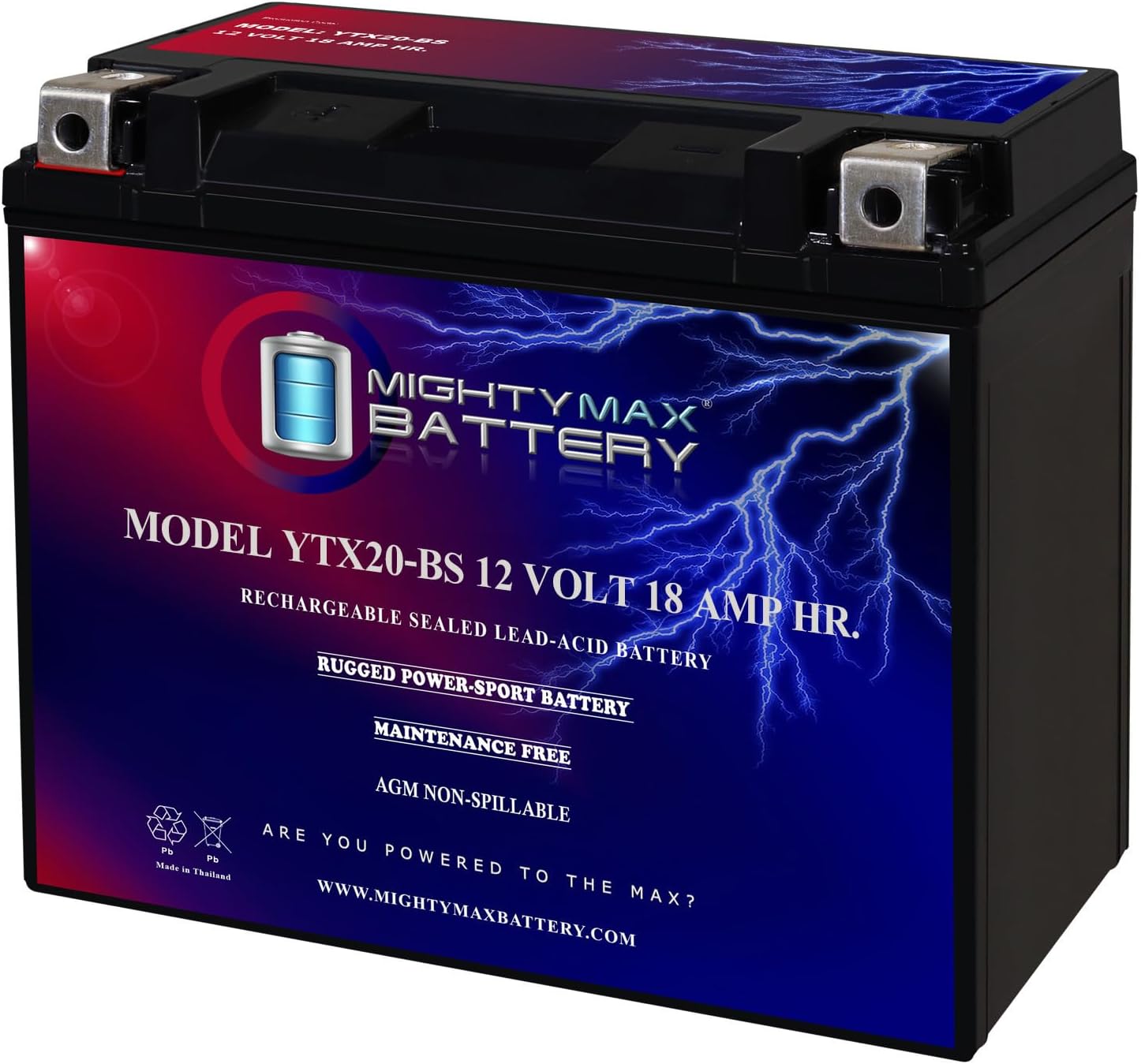 Mighty Max Battery YTX14-BS - 12 Volt 12 AH, 200 CCA, Rechargeable Maintenance Free SLA AGM Motorcycle Battery
