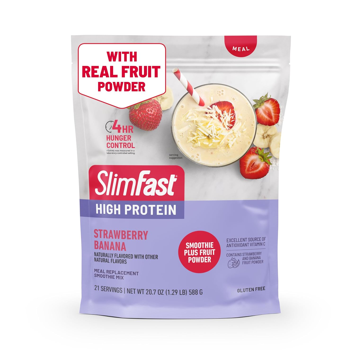 SlimFast High Protein Meal Replacement Shake Powder, 12 Servings (Pack of 2), Advanced Nutrition Smoothie Mix, Digestive Support, Gluten Free, Creamy Chocolate, 20g of Protein (Packaging May Vary)