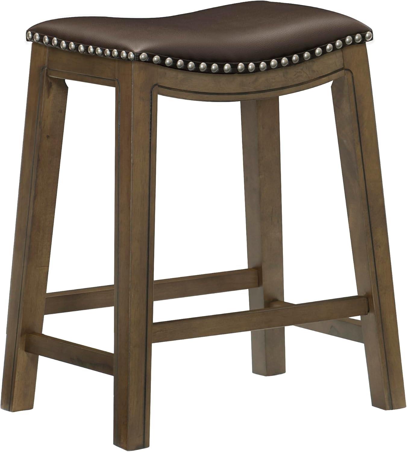 Lexicon Ordway Solid Wood Counter Height Stool - Saddle Kitchen Stool Counter Height Stools for Dining, Armless Chair Seating Options, Perfect for Casual Entertaining Spaces, 25" SH, Black