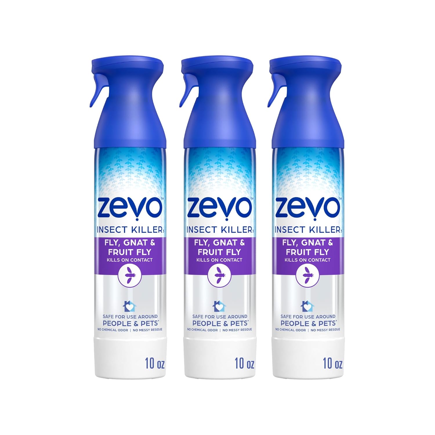 Zevo Flying Insect Bug Aerosol Spray, Kills Flies & Fruit Flies, 2 Bottles