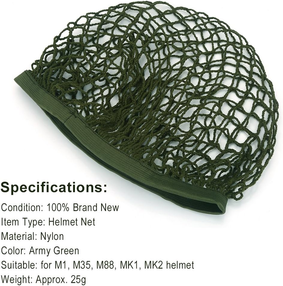 Acogedor Army Green Nylon Helmet Net Cover for M1 M35 M88