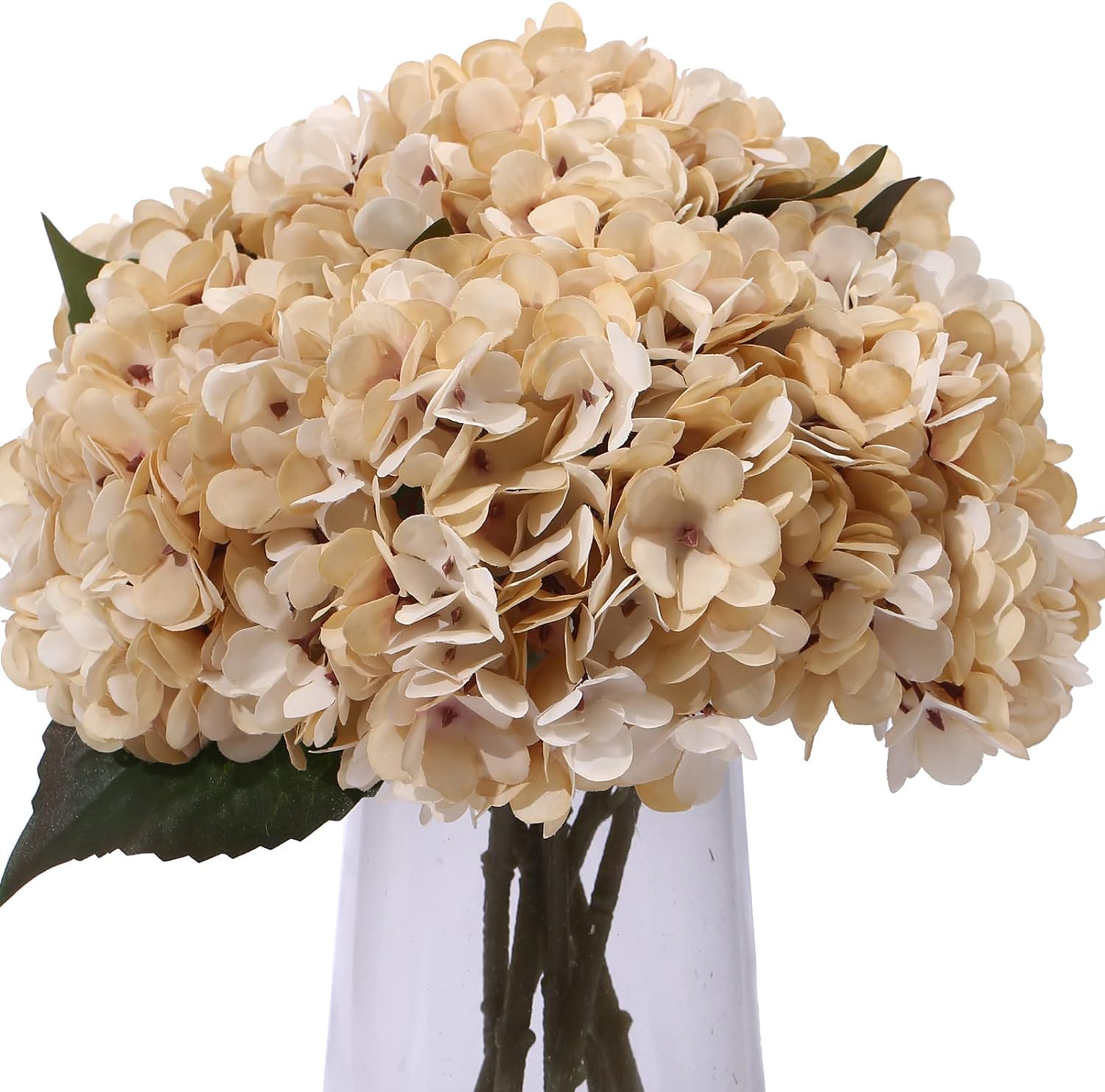 Kimura's Cabin 6pcs Silk Hydrangeas Artificial Flowers,Deep Lake Blue