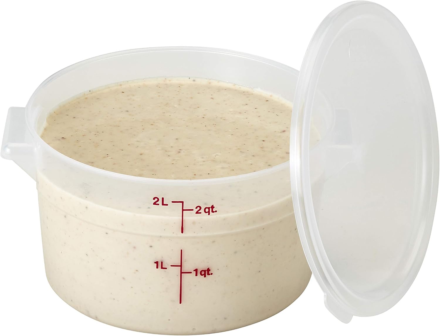 Cambro Food Storage Container - Round Series - 2 QT (Quart) - Commercial Grade for Food Prep (Clear)