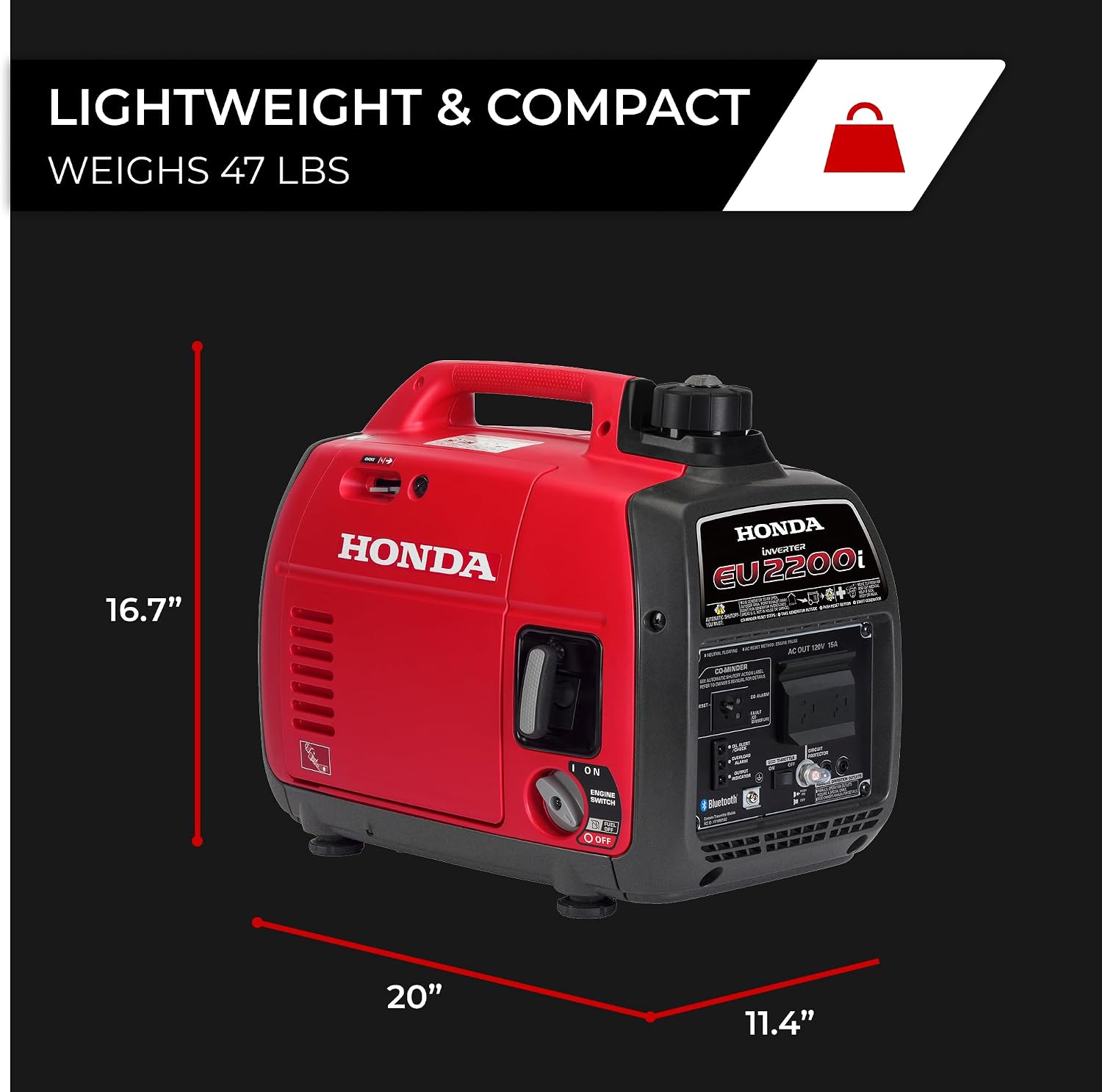 Honda EU2200i 2200 Watt Inverter Generator (EU2200ITAG)