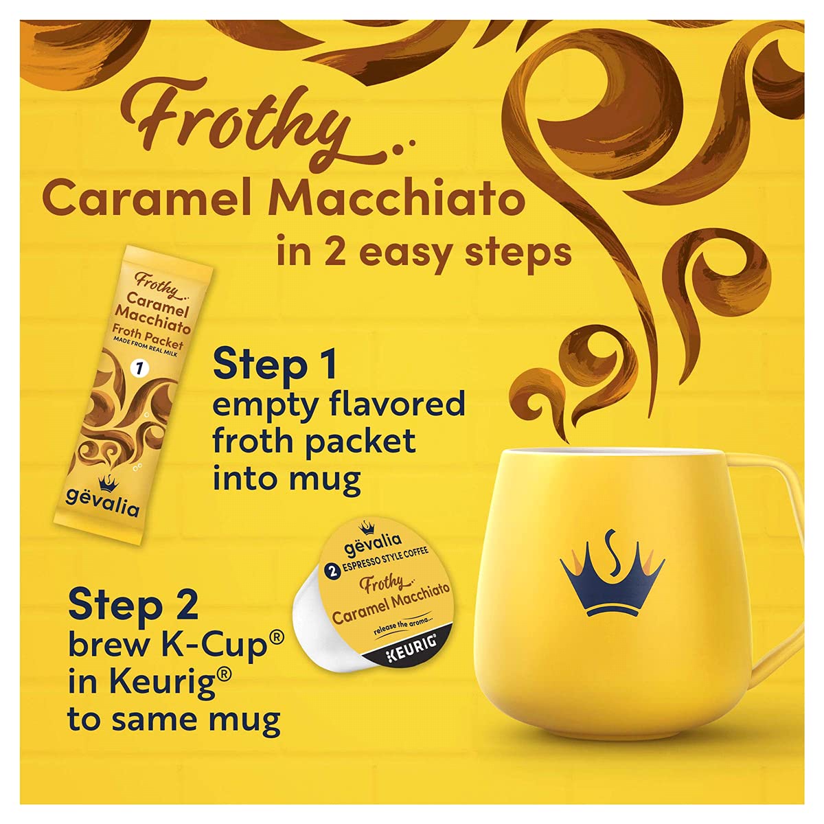 Gevalia K‐Cup® Coffee Pods & Froth Packets Kit, 6 ct, Cappuccino Espresso