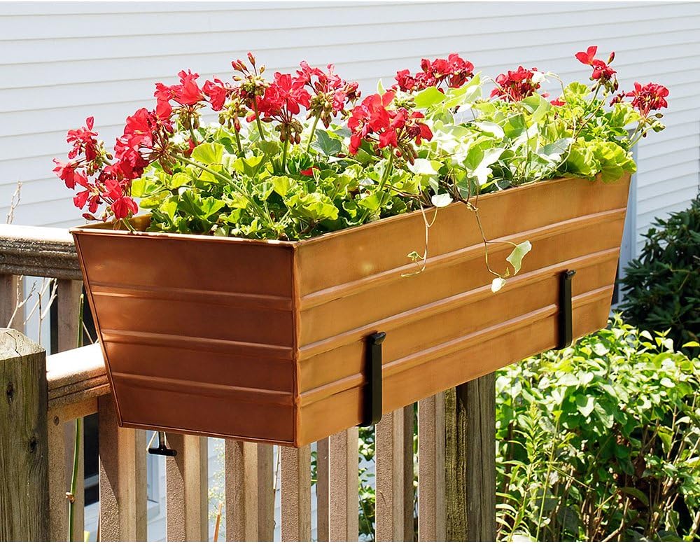 Achla Designs Galvanized Window Flower Box Planter-Green-Medium (24" L x 9.5" W x 7.5" H)