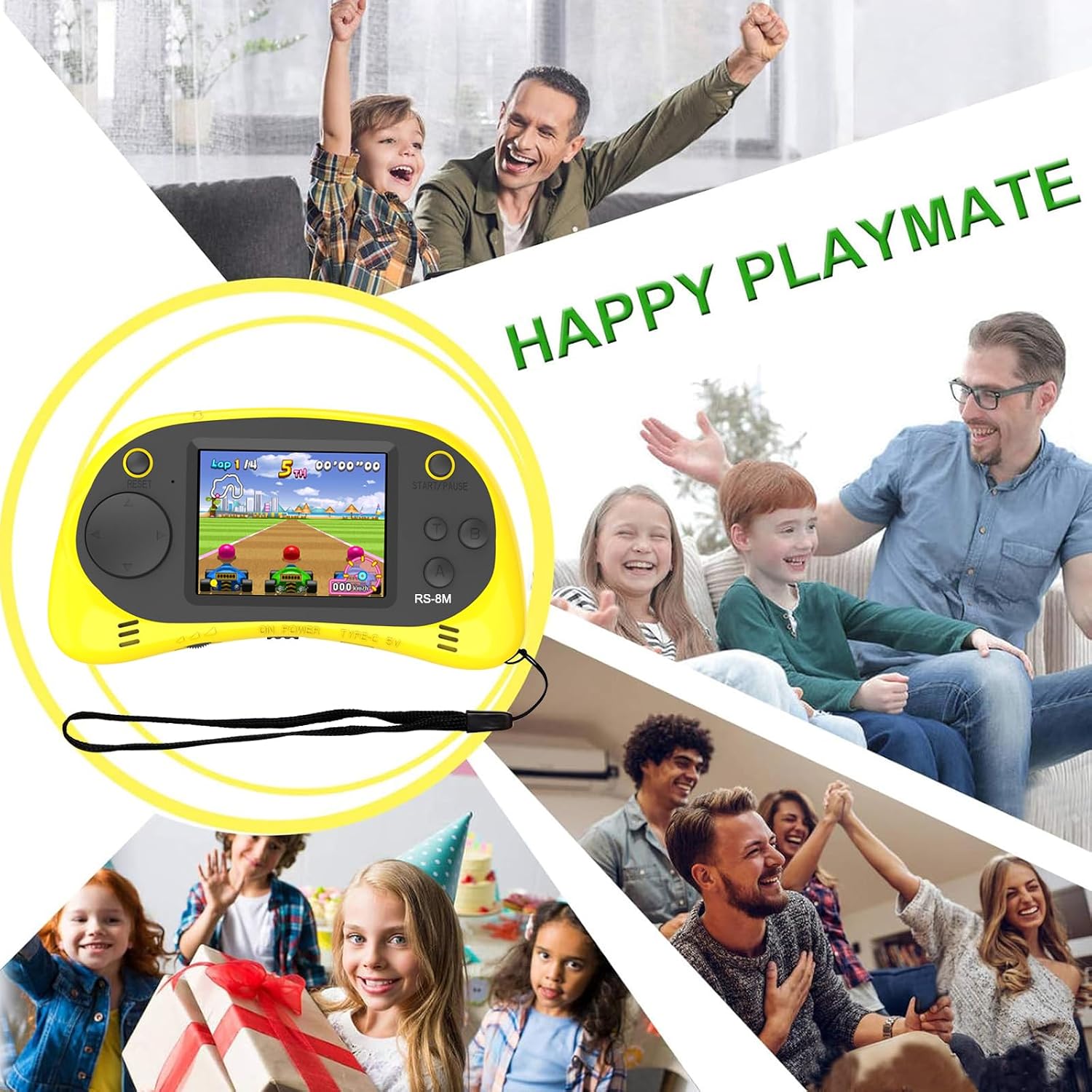 Kids Handheld Portable Video Game Player with 200 Games - 16 Bit 2.5 Inch Screen Mini Retro Electronic Machine for Boys Girls
