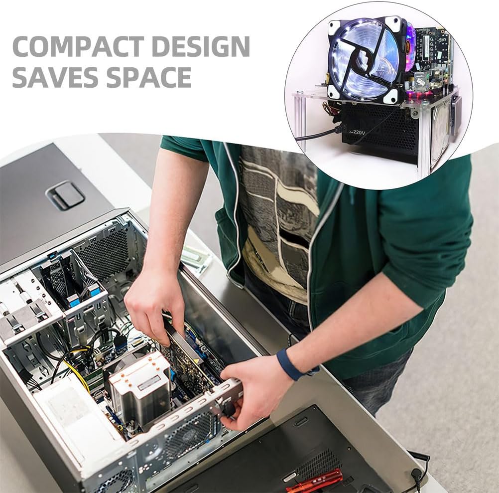 HOMSFOU Open Air Pc Case Bracket Micro ATX Motherboard Stand Open Frame Computer Case Compact Design for Component Testing and Custom Builds