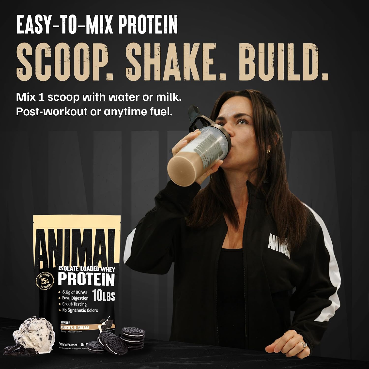Animal Whey Isolate Protein Powder - Loaded for Pre & Post Workout Muscle Builder and Recovery with Digestive Enzymes for Men & Women - 25g Protein, Great Taste, Low Sugar - Chocolate 2 lbs