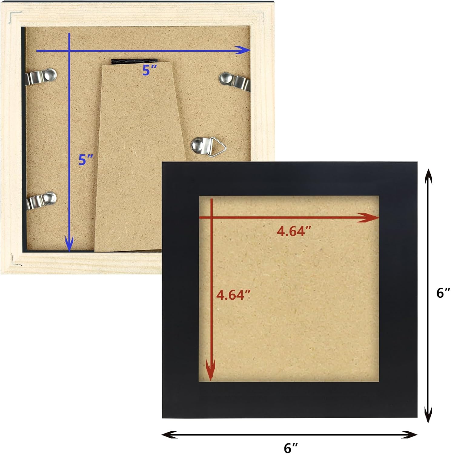 WUTL 8x8 Black Picture Frames Square