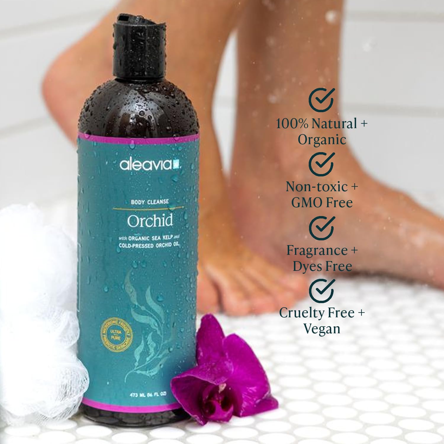 Aleavia Body Cleanse – Organic & All-Natural Prebiotic Body Wash – Fragrance-free and Sulfate-Free Enzymatic Body Cleanser – 16 Oz.